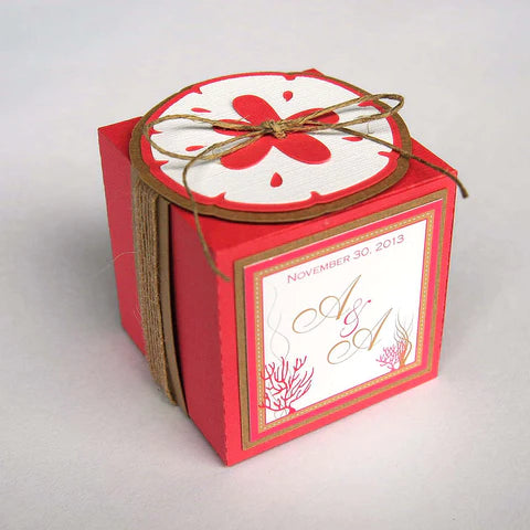 Sand Dollar Monogrammed 2.5" Wedding Favour Boxes