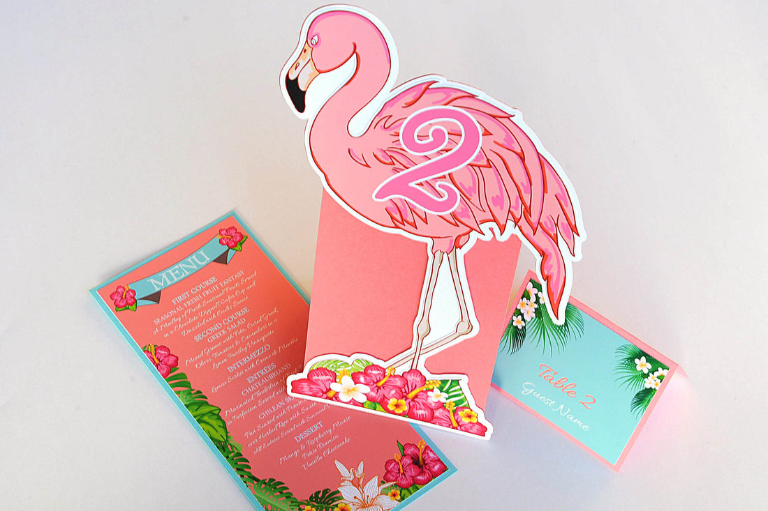 Pink and Coral Tropical Flamingo Wedding Accessoreis