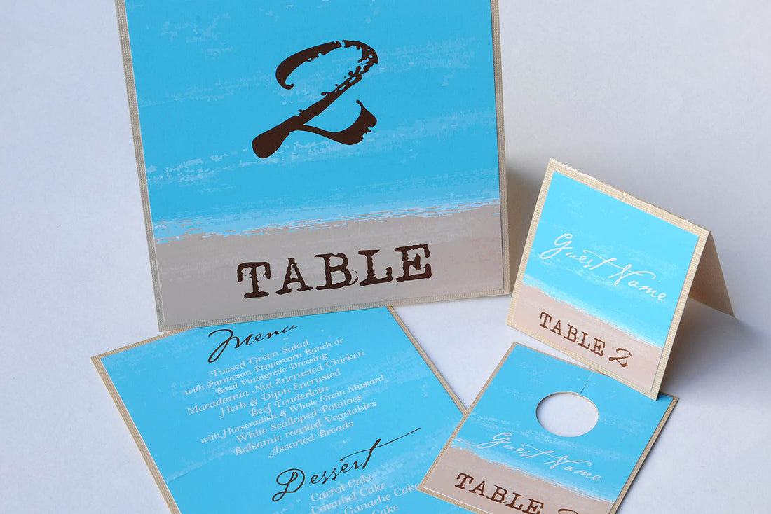 Beach Watercolour Wedding Accessories