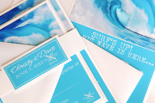 Surf and Pink Pearl and Sea Shell Destination Beach Wedding