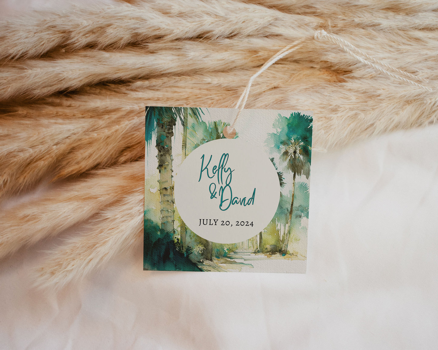 Beach Tropical Palm Tree Jungle Watercolour Destination Wedding Invitation and RSVP Suite Instant Download - "Tropical Palm"