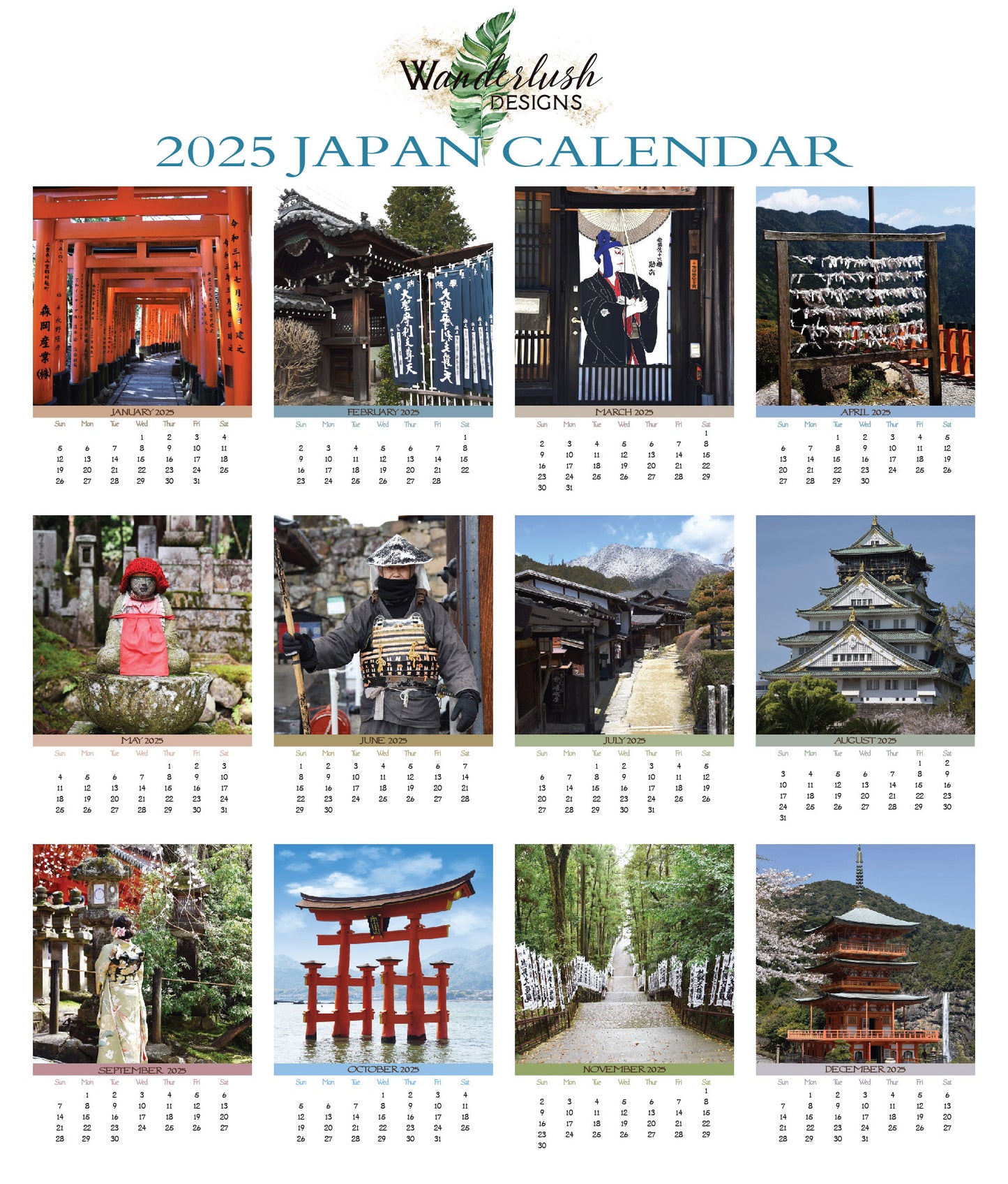 2025 Photo Calendar - Japan