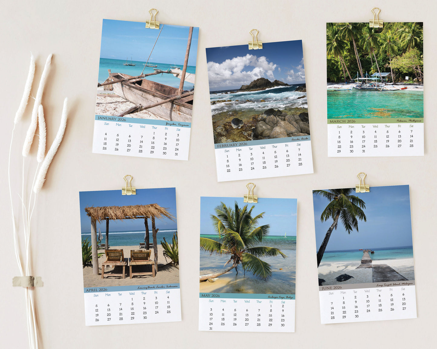 2026 Photo Calendar - Beaches