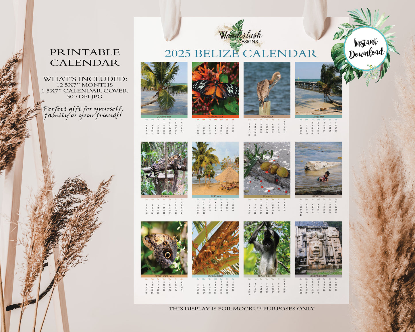 2025 Photo Calendar - Belize