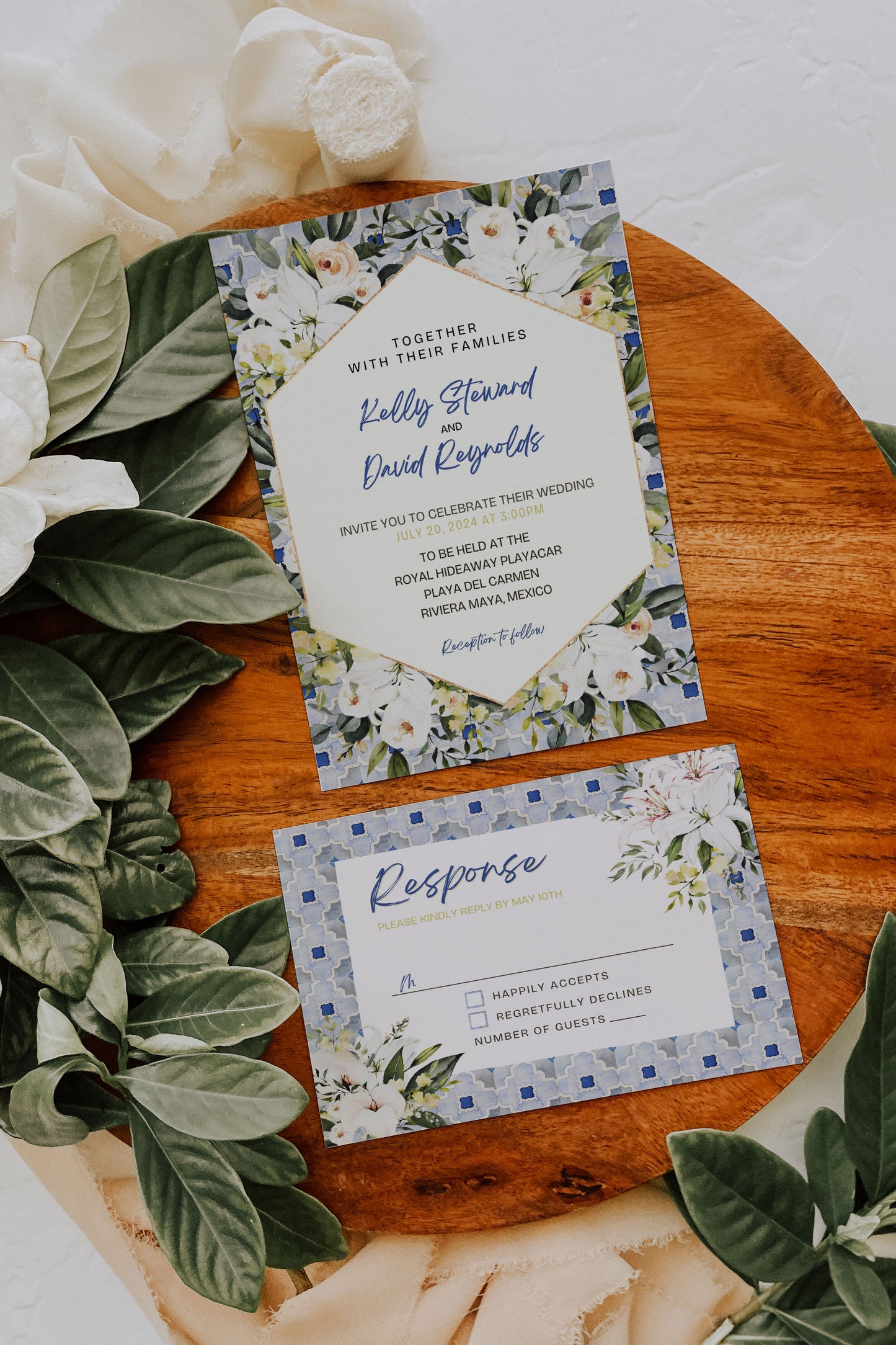 Mediterranean Greece Italy Portugal Watercolour Destination Wedding Thank You Card 5.5x4.25" Folded Instant Download - "Santorini"