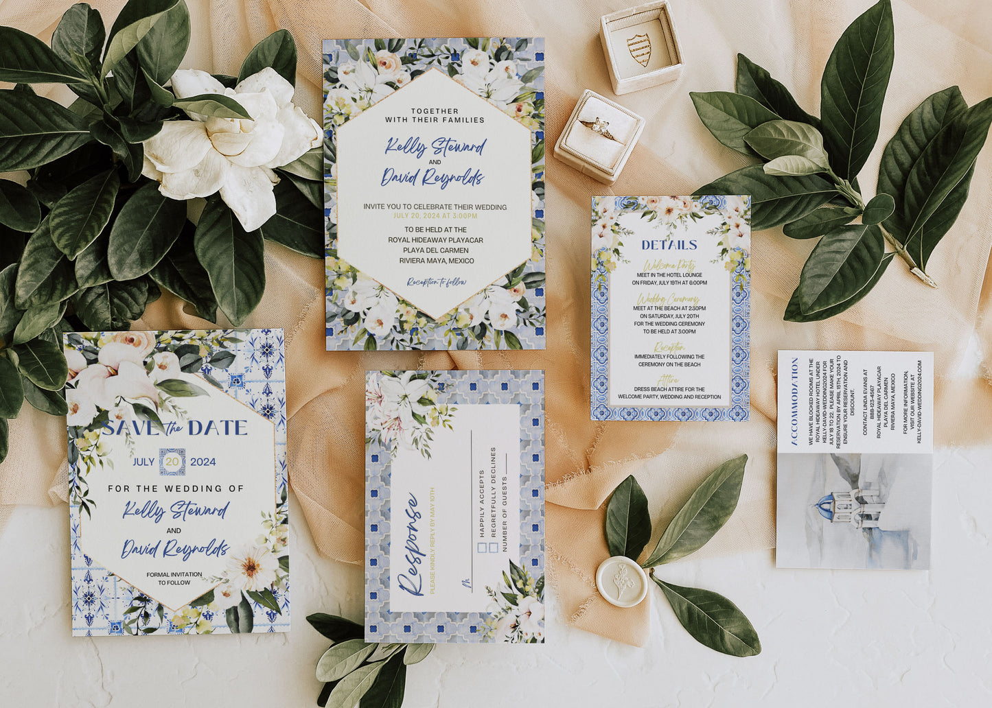 Mediterranean Greece Italy Portugal Watercolour Destination Wedding Thank You Card 5.5x4.25" Folded Instant Download - "Santorini"