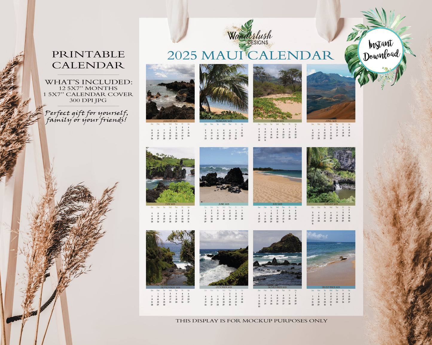 2025 Photo Calendar - Maui