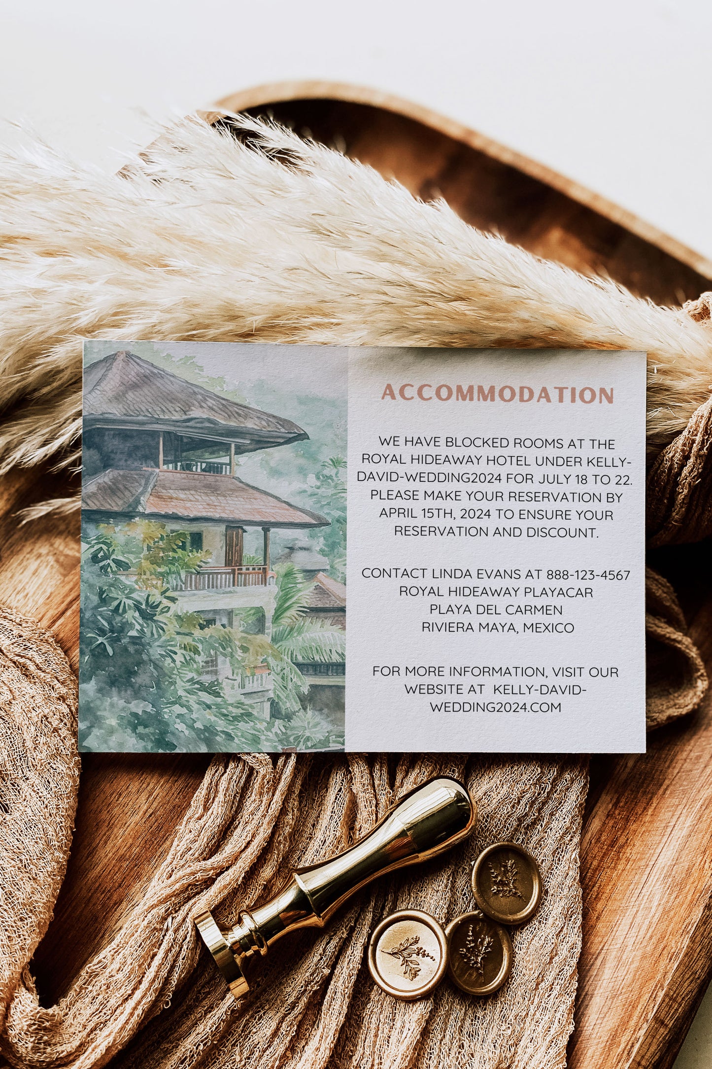 Bali Beach Tropical Palm Tree Jungle Temples Buddha Watercolour Destination Wedding Welcome Insert 4.25x5.5" Instant Download - "Bali"