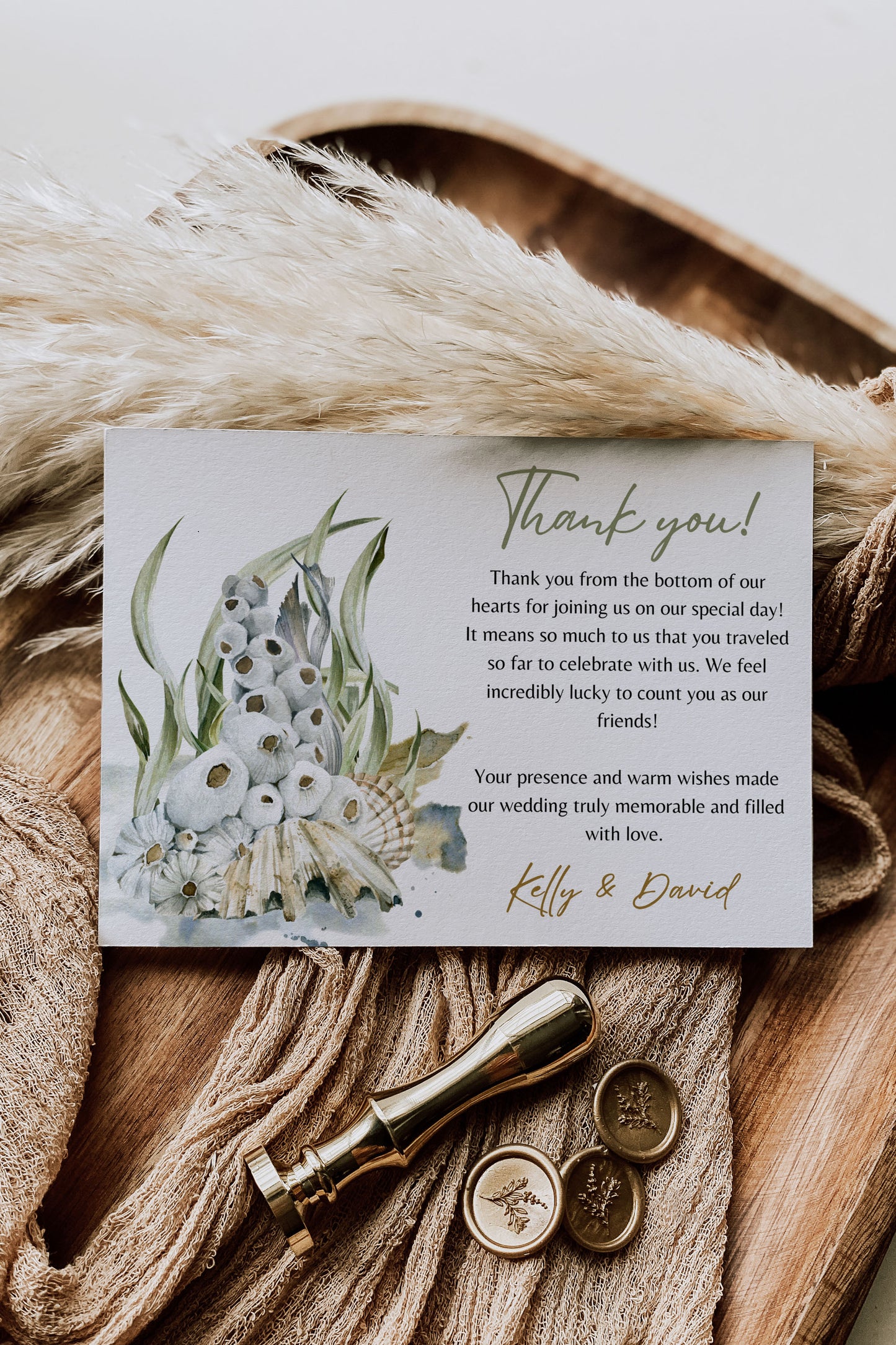 Beach Tropical Sea Shell Coastal Underwater Watercolour Destination Wedding Details Insert 4.25x5.5" Instant Download - "Siamese Fish"