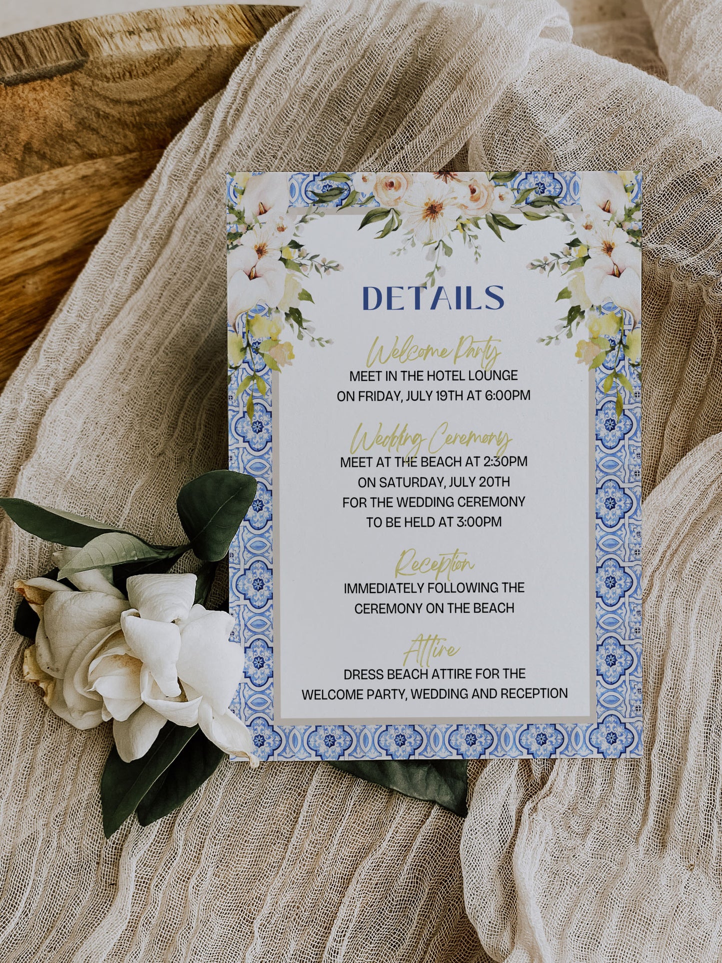 Mediterranean Greece Italy Portugal Watercolour Destination Wedding Save the Date Instant Download - "Santorini"