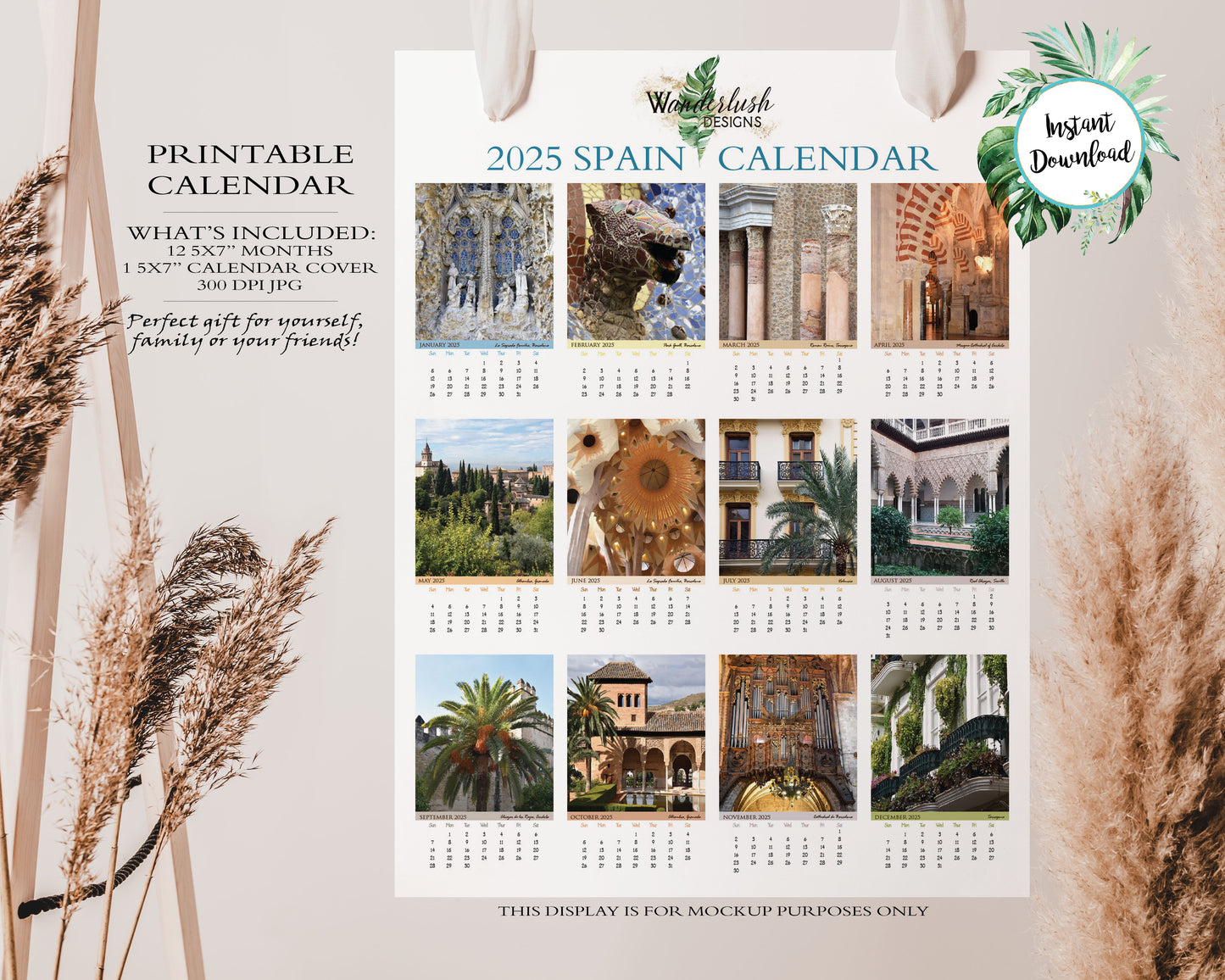 2025 Photo Calendar - Spain