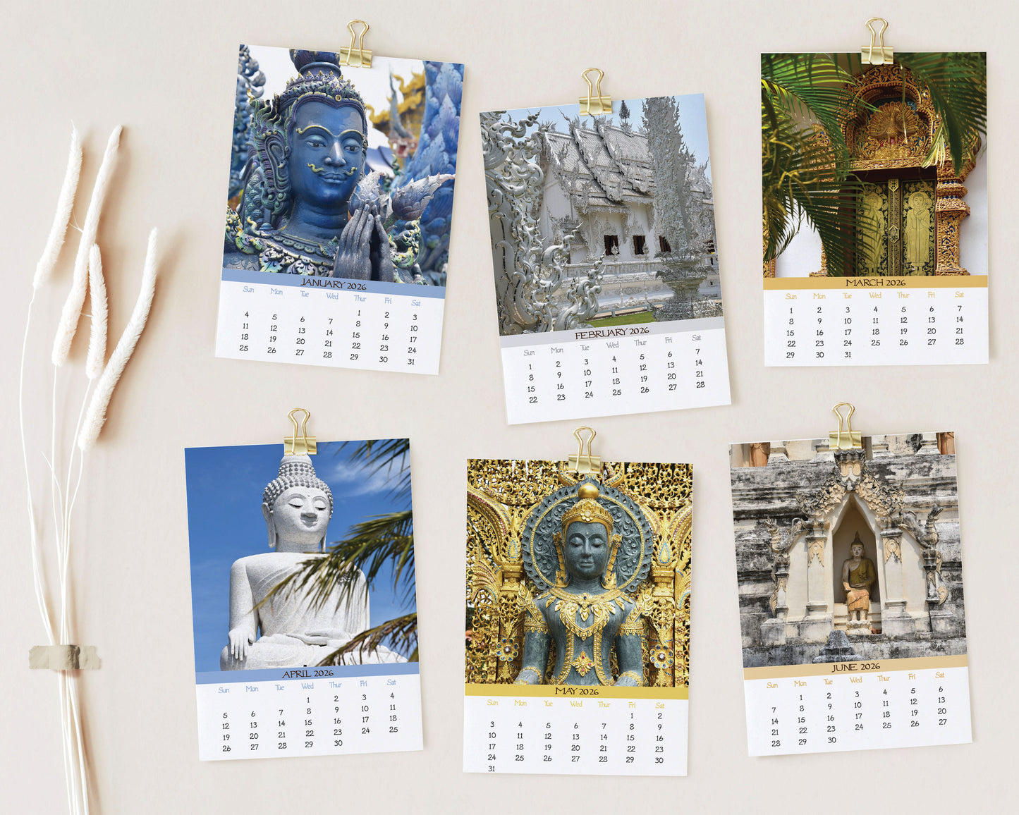 2026 Photo Calendar - Temples of Thailand