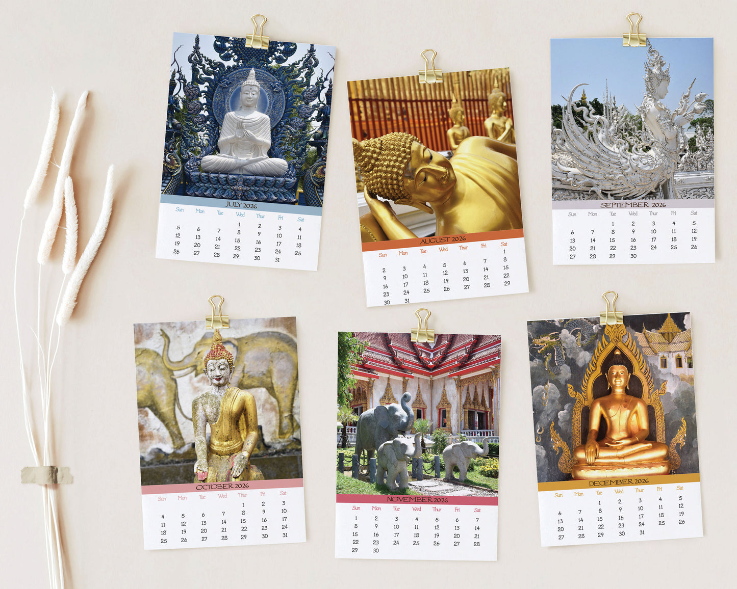 2026 Photo Calendar - Temples of Thailand