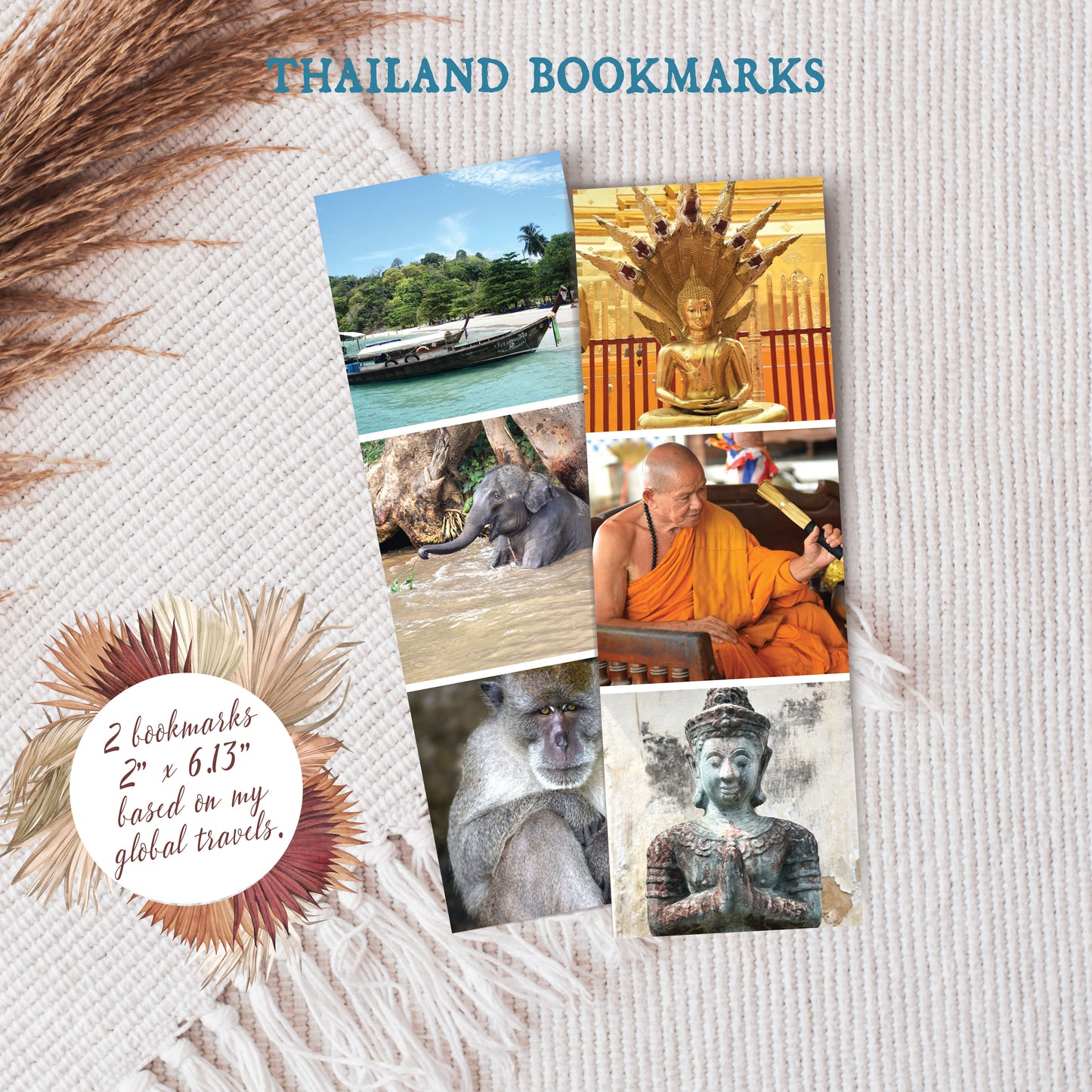 Travel Photo Bookmarks 2x6" - Thailand