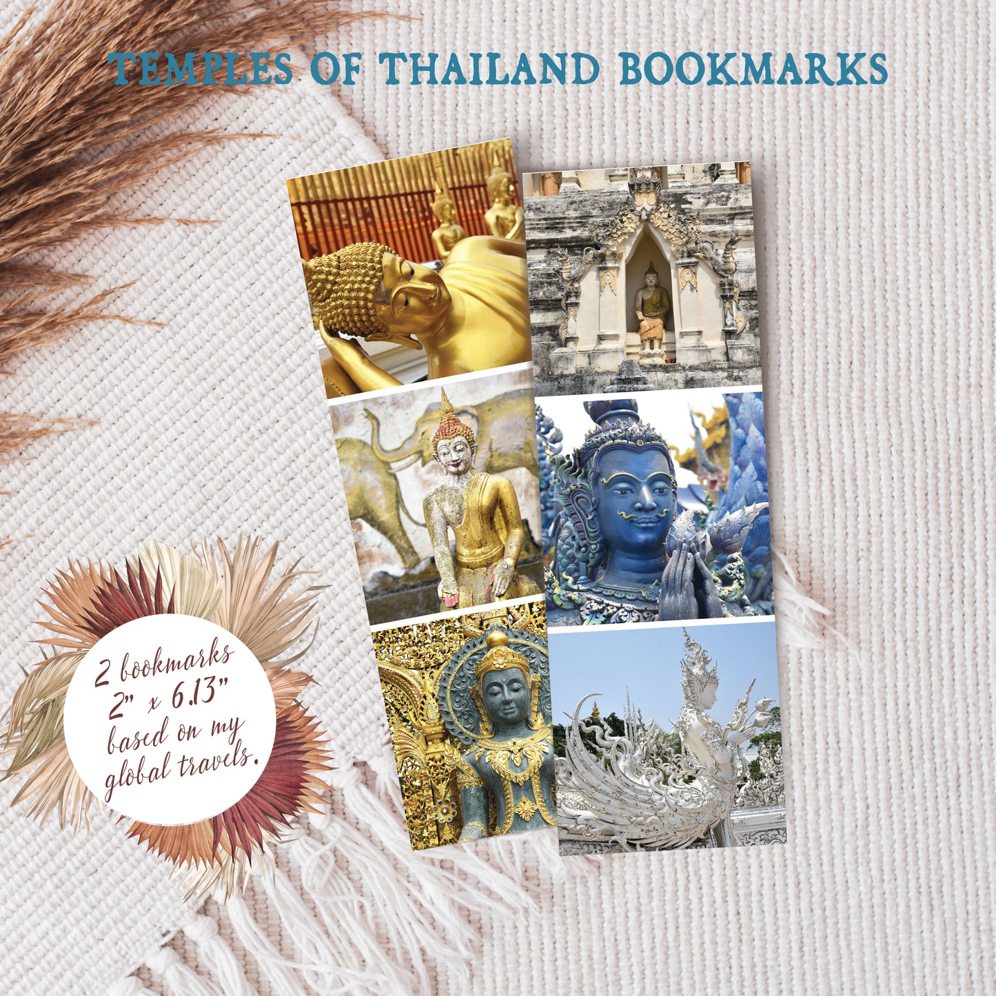 Travel Photo Bookmarks 2x6" - Temples of Thailand