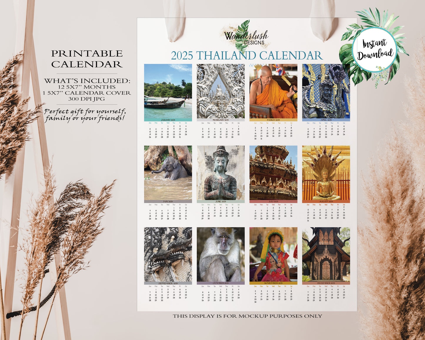 2025 Photo Calendar - Thailand