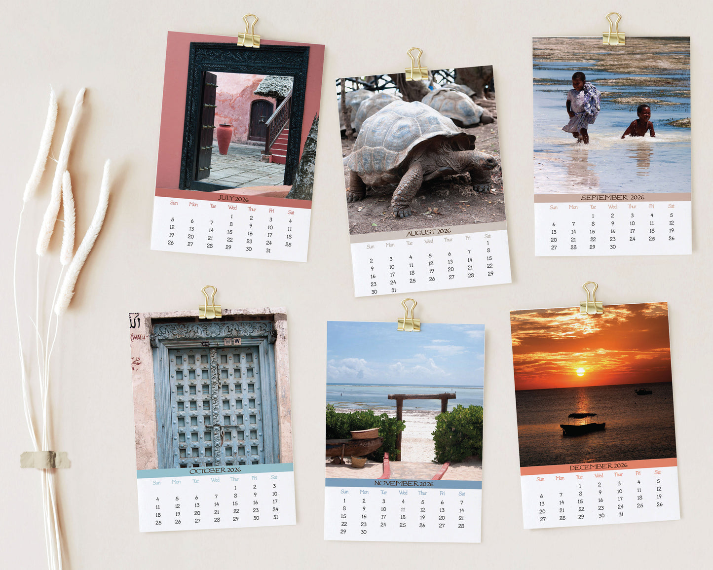 2026 Photo Calendar - Zanzibar, Tanzania, Africa