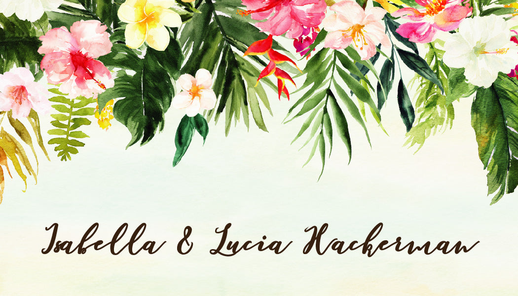 Digital Tropical Floral Watercolor Beach Destination Wedding Place cards - 'TROPICAL LUSH"