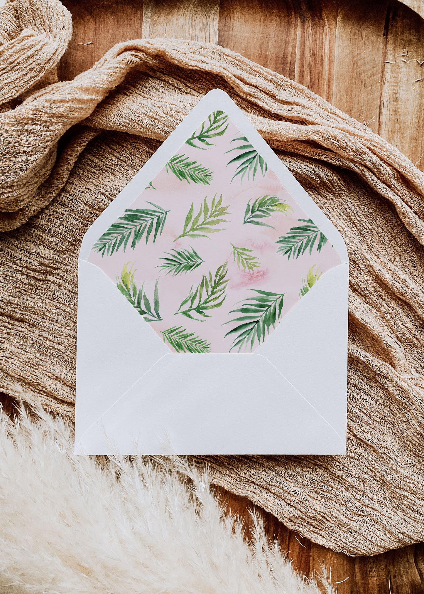 Tropical Floral Watercolor A7 & A2 Euro Flap Envelope Liners 2D Digital "Instant Download" - 'TROPICAL LUSH"