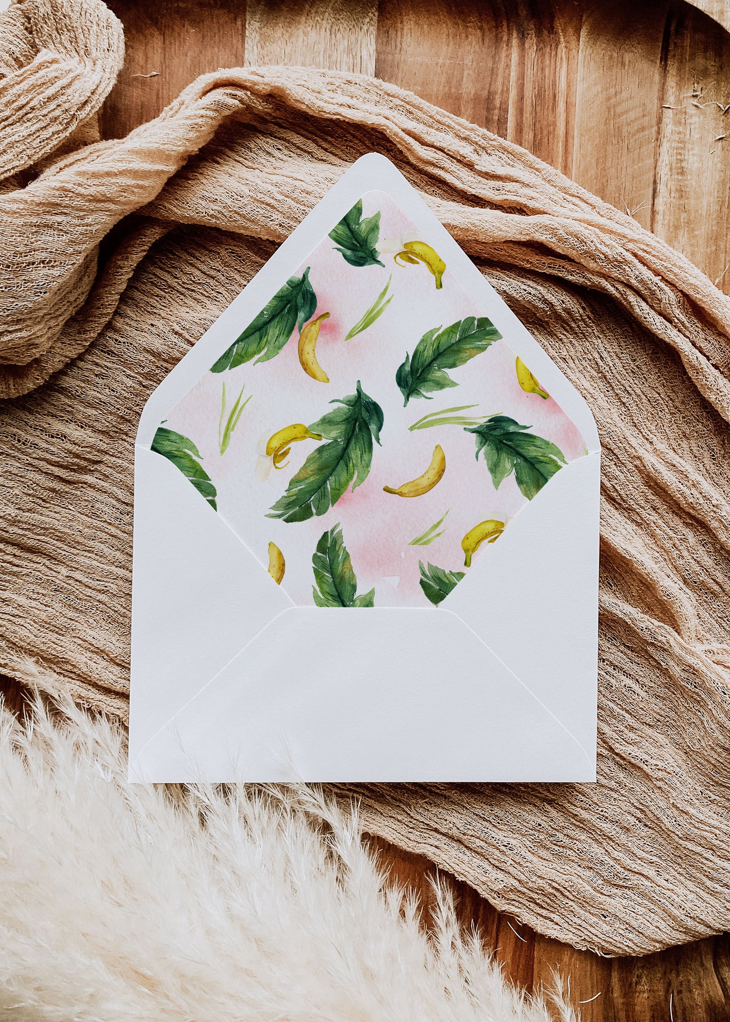 Tropical Floral Watercolor A7 & A2 Euro Flap Envelope Liners 4D Digital "Instant Download" - 'TROPICAL LUSH"