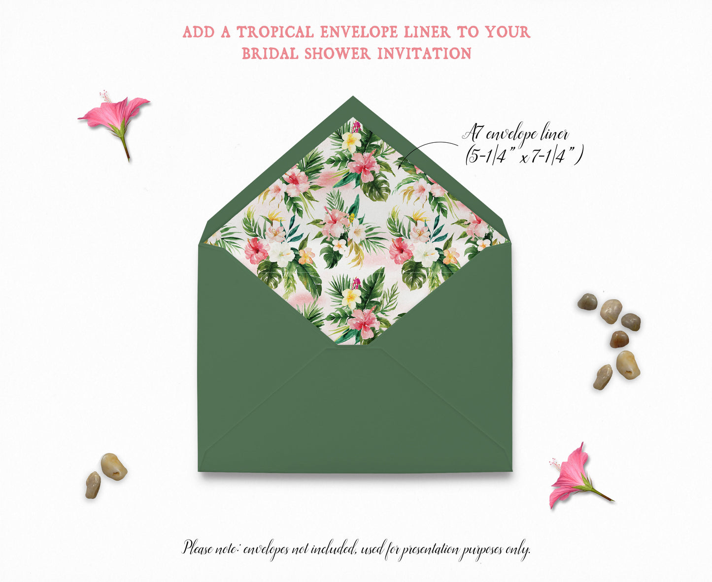 Tropical Floral Watercolor Beach Destination Wedding Bridal Shower Invitation Digital - 'TROPICAL LUSH"