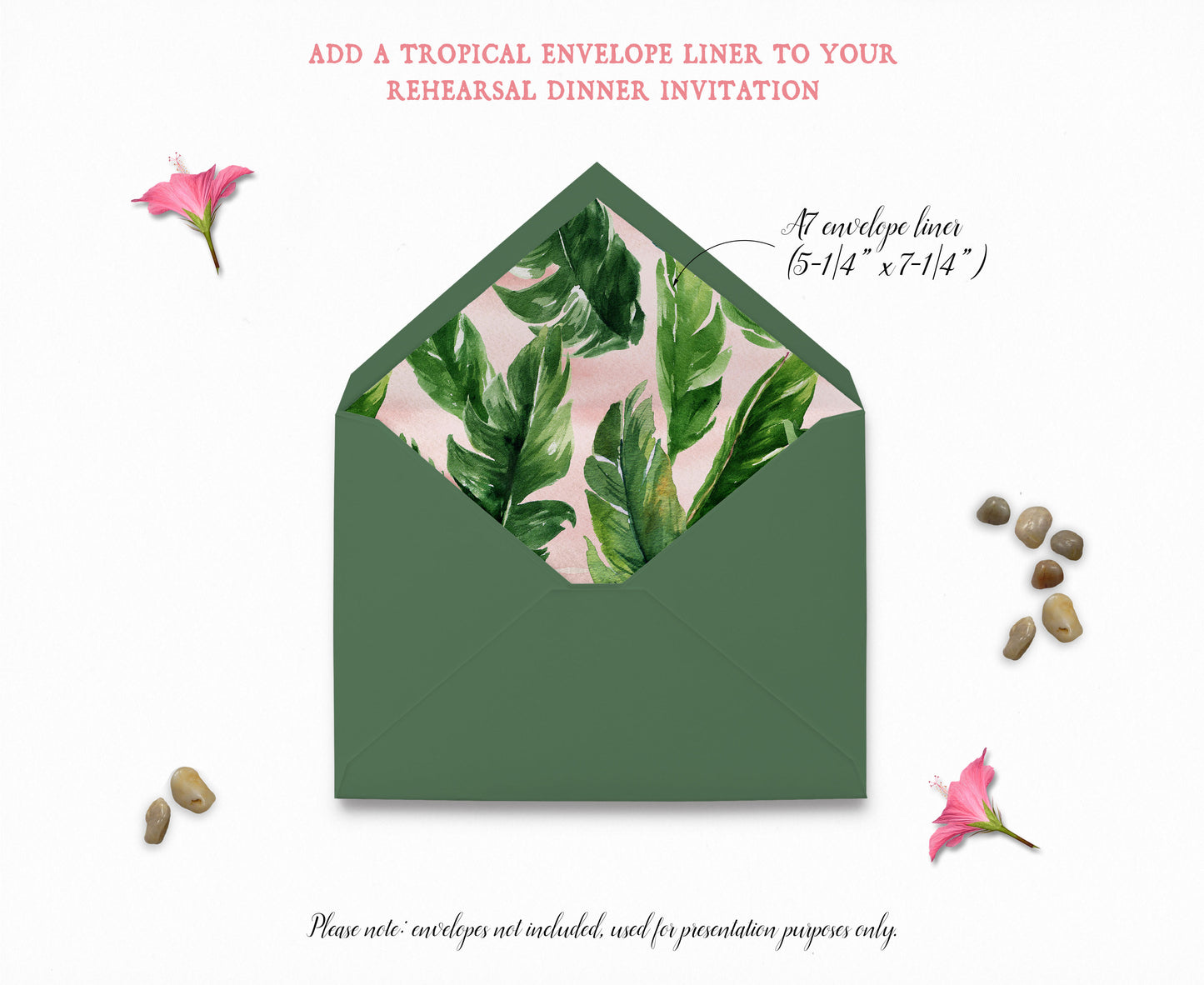 Tropical Floral Watercolor Beach Destination Wedding Rehearsal Dinner Invitation Digital - 'TROPICAL LUSH"