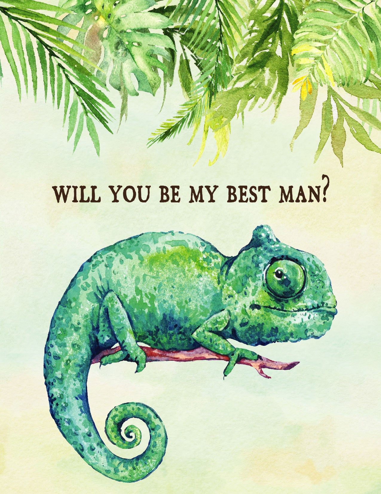 Tropical Floral Watercolor Beach Destination "Will you be my Best Man" Digital "Instant Download" Invitation 3 - 'TROPICAL LUSH"