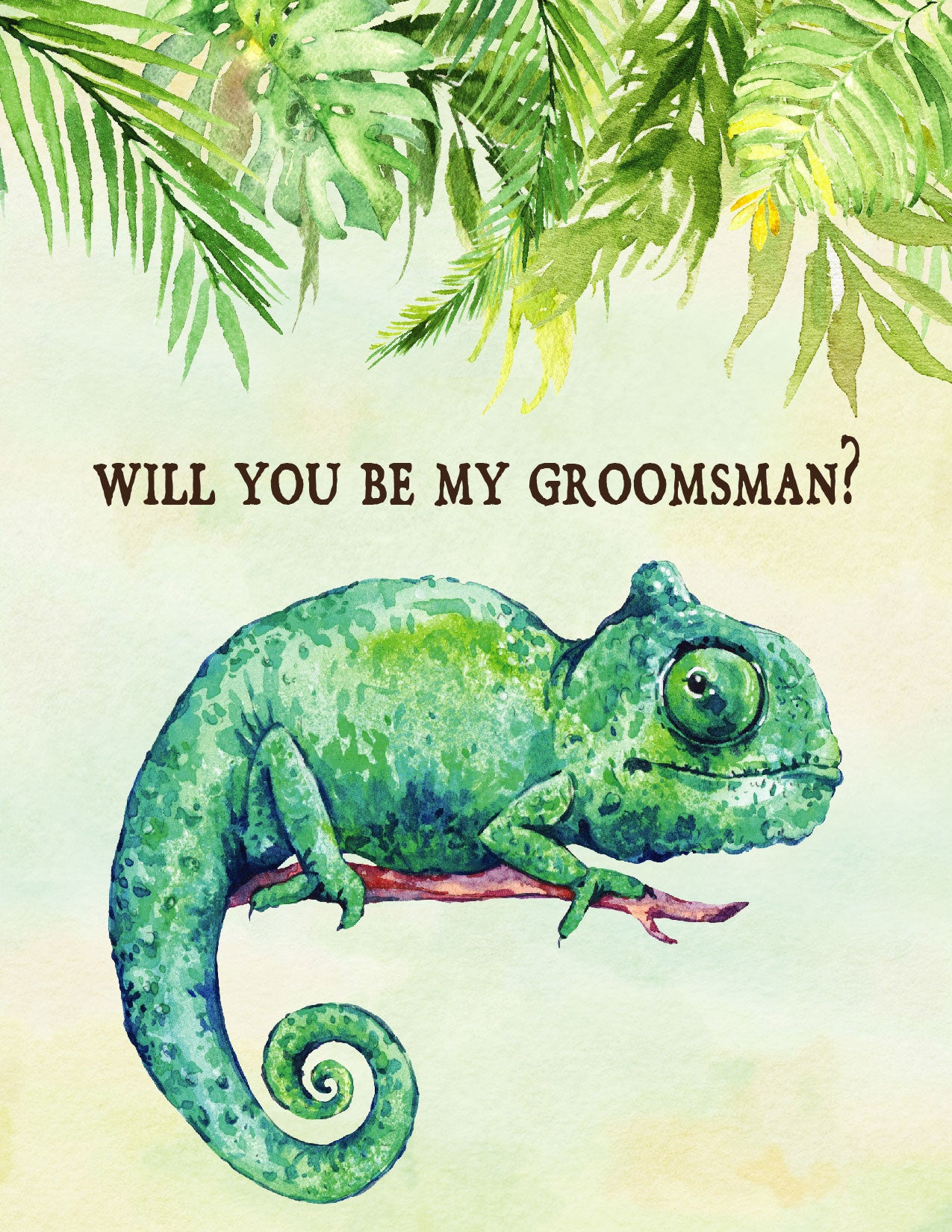 Tropical Floral Watercolor Beach Destination "Will you be my Groomsman" Digital "Instant Download" Invitation 3 - 'TROPICAL LUSH"