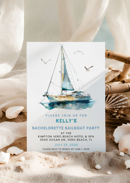 Bachelorette Sailboat Party Invitation