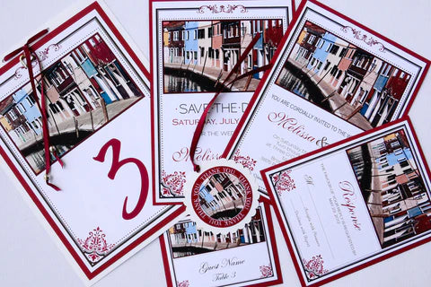 Burano, Italy Wedding Stationary Design