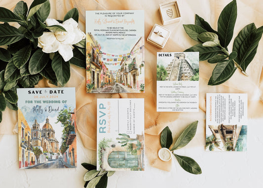 "Mexico" Digital Invitation Suite and Accessories
