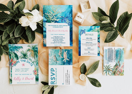 "Exotic Escape" Digital Invitation Suite and Accessories