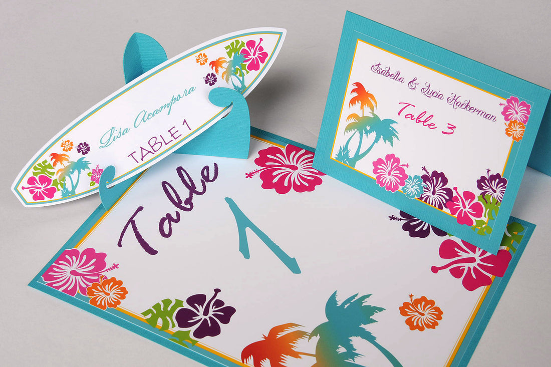 Hawaiian Tropical Table Numbers and Place Cards