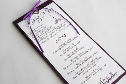 NEW!  Kissing Menus