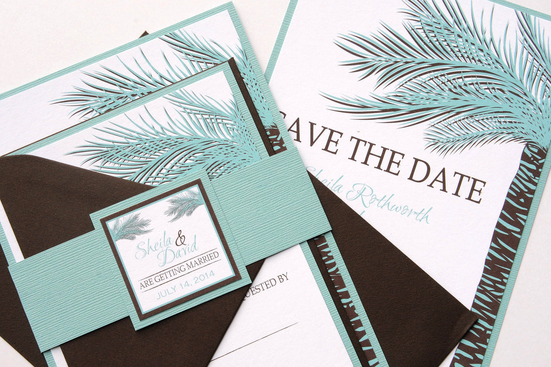 Palm Tree Beach Destination Wedding Suites and Favour Boxes