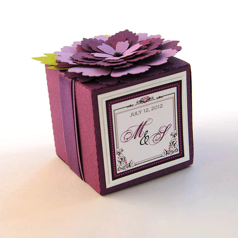 Purple Passion 2.25" Monogrammed Wedding Favour Boxes