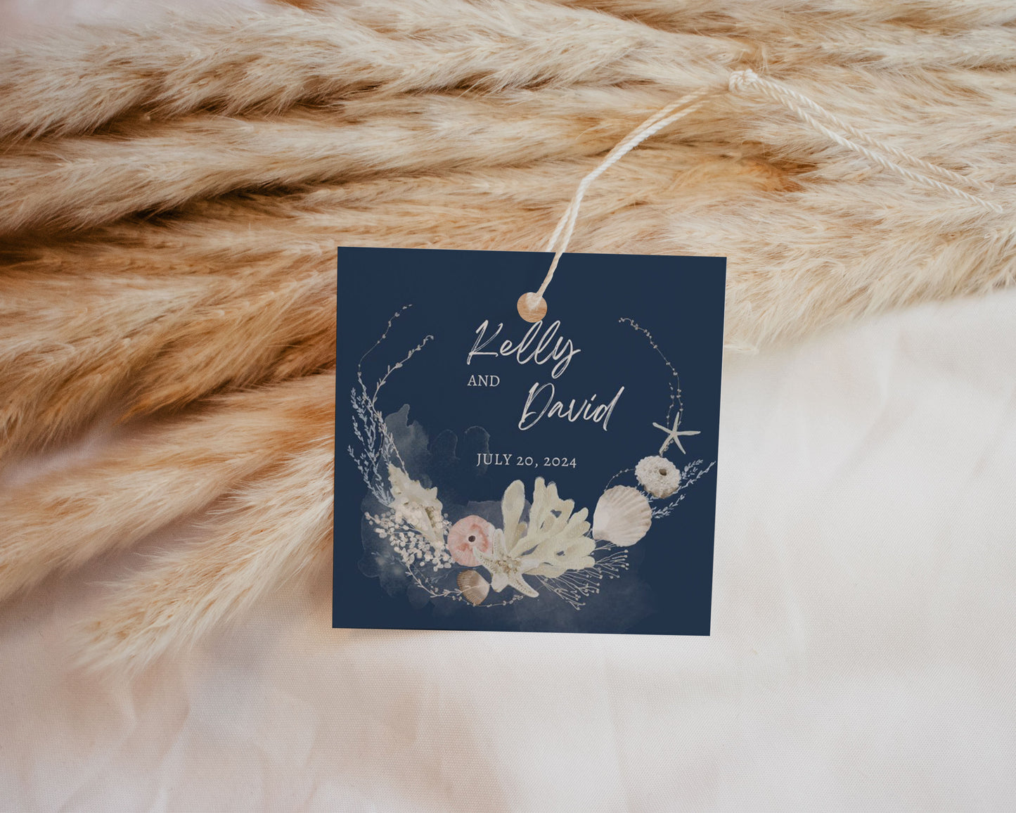 Beach Tropical Sea Shells Coral Watercolour Destination Wedding Invitation and RSVP Suite Instant Download - "WHITE SHORES"