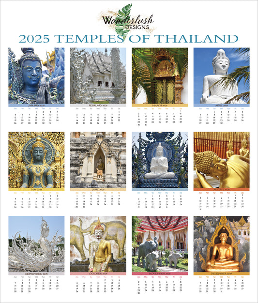 2025 Photo Calendar - Temples of Thailand