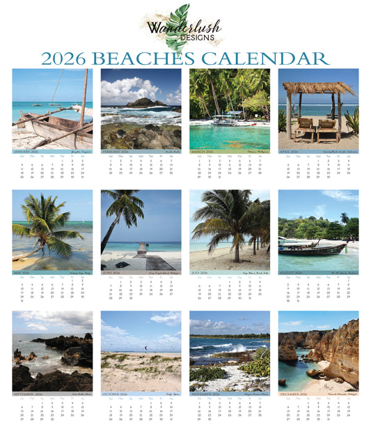 2026 Photo Calendar - Beaches