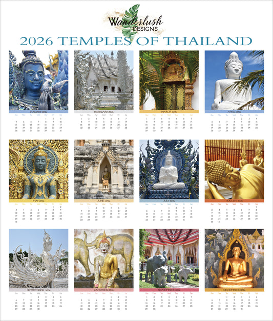 2026 Photo Calendar - Temples of Thailand
