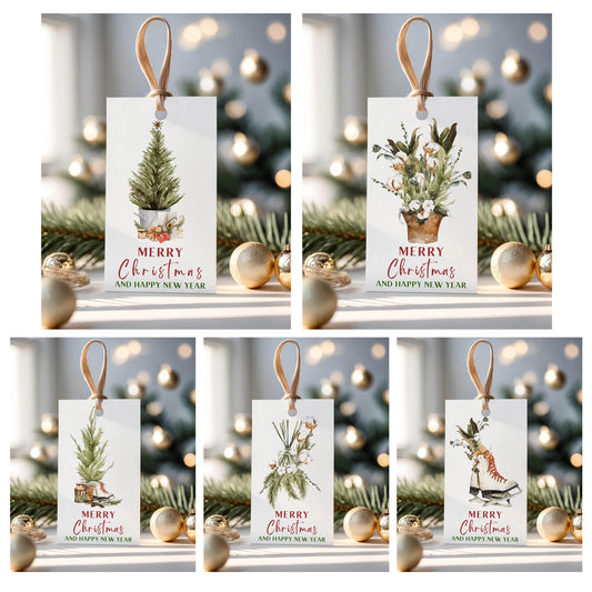 Bohemian Christmas Holiday Home Gift Tags
