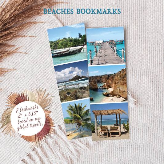 Travel Photo Bookmarks 2x6" - Beaches