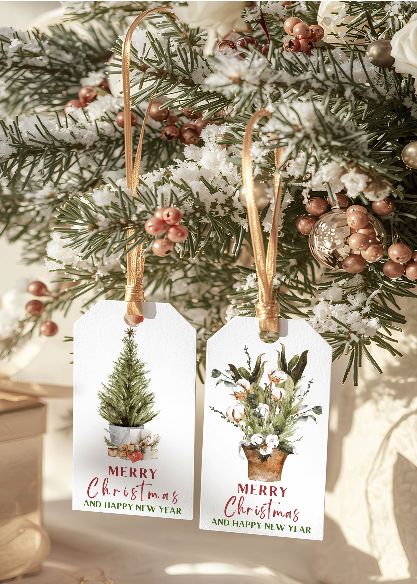 Bohemian Christmas Holiday Home Gift Tags