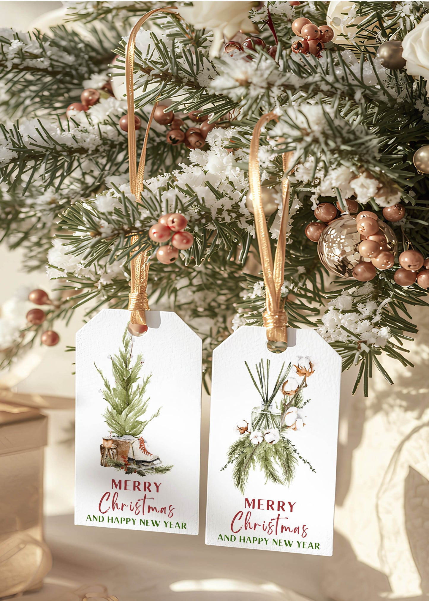 Bohemian Christmas Holiday Home Gift Tags