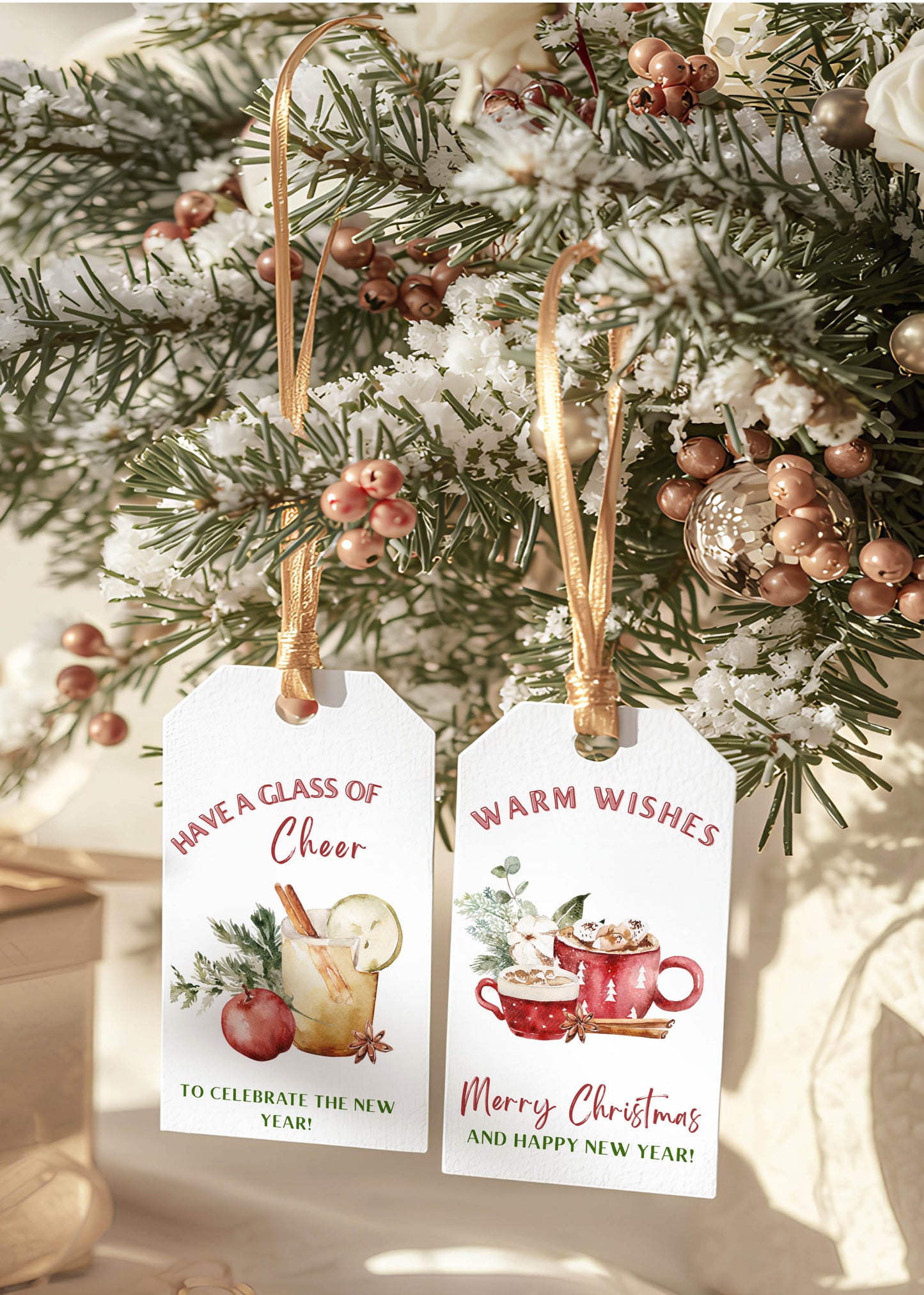 Christmas Holiday Drinks Gift Tags