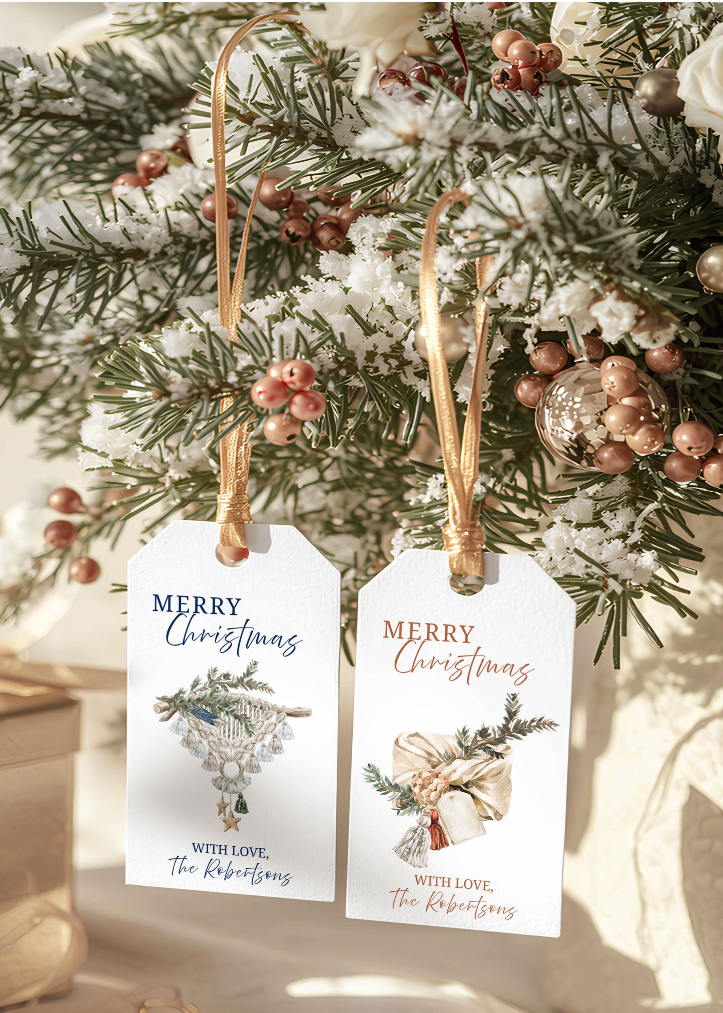 Boho Macrame Christmas Gift Tags