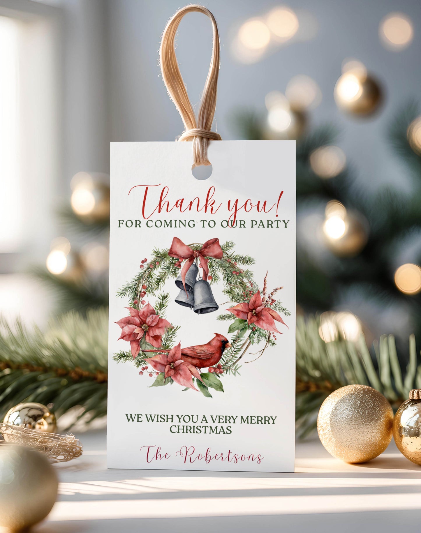 Christmas Spirit Christmas Gift Tag and Invitation