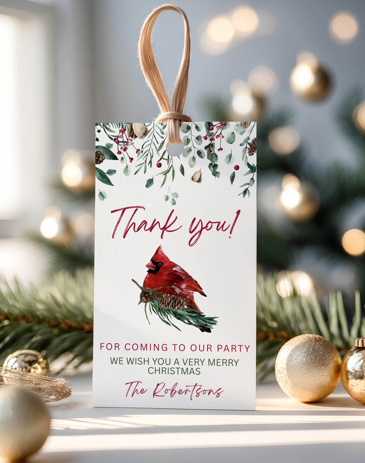Winter Holiday Gift Tag and Invitation
