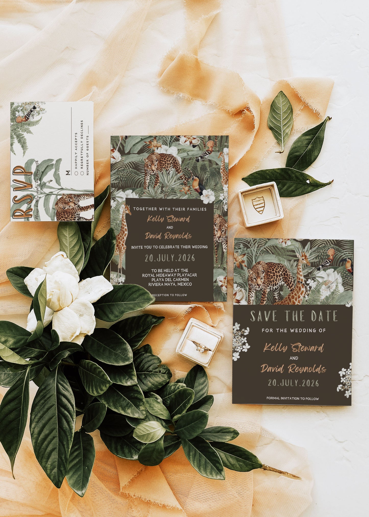 Safari Wedding Accommodation Insert, Jungle Wedding Accommodation Insert, Tropical Wedding Accommodation Insert, Giraffe, Instant Download - "Safari Jungle"