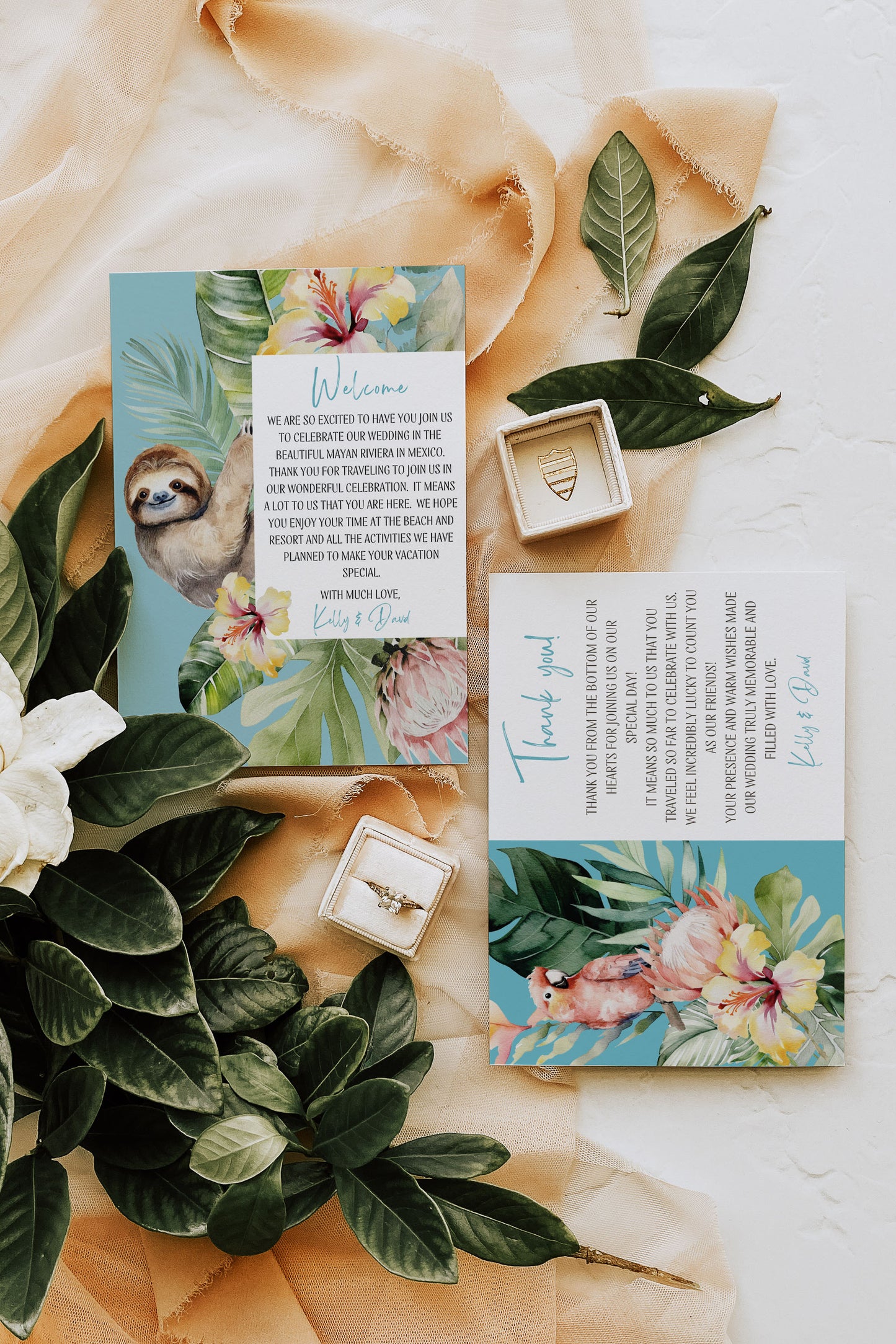 Tropical Details Wedding Insert, Beach Details Wedding Insert, Destination Wedding Invitation, Parrot, Jungle, Instant Download Watercolour Destination Wedding Accommodation 4.25x5.5" Instant Download - "Paraiso"
